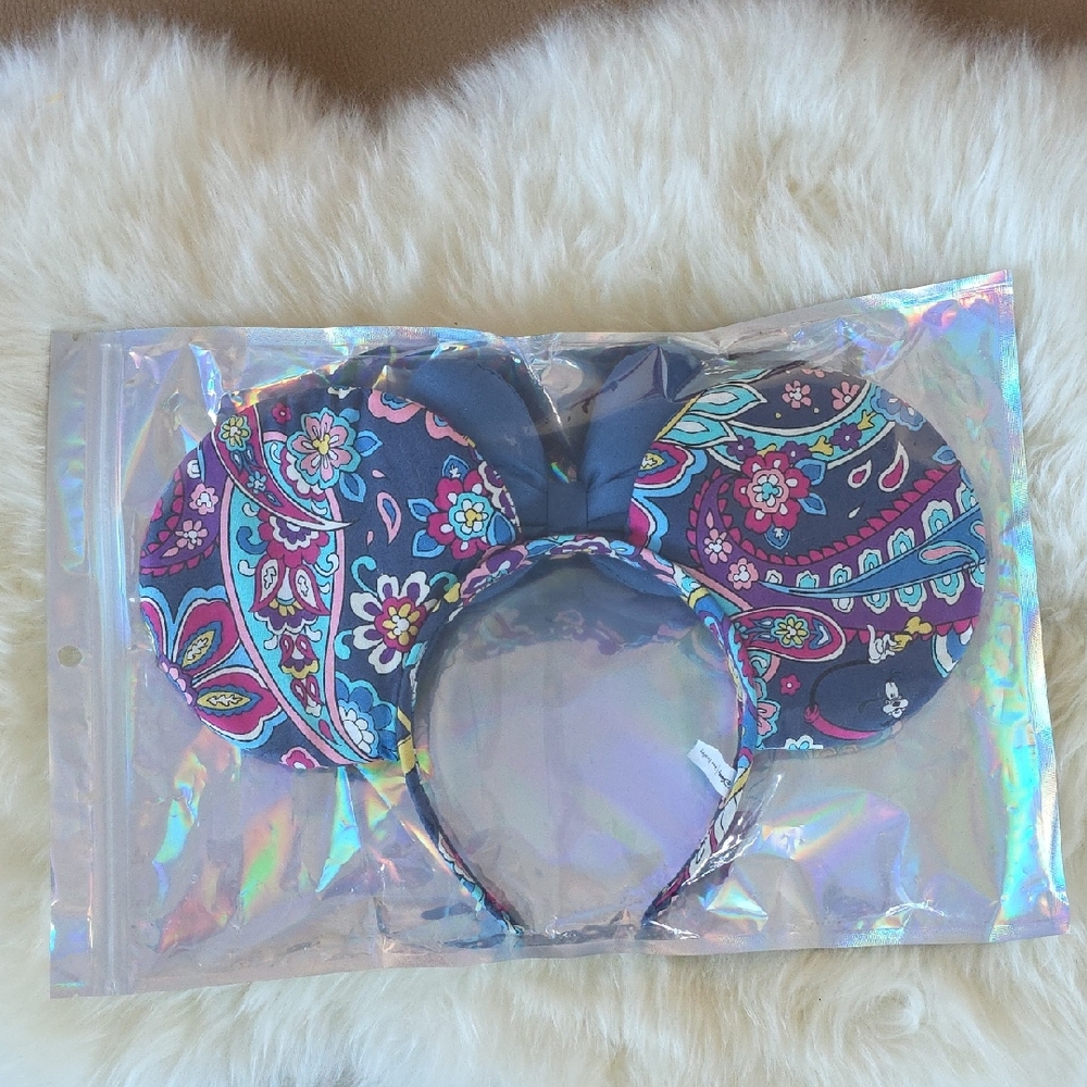 Adorable NWT Vera Bradley Disney Adult Minnie Mouse Ears Headband💙🐭💜🎁